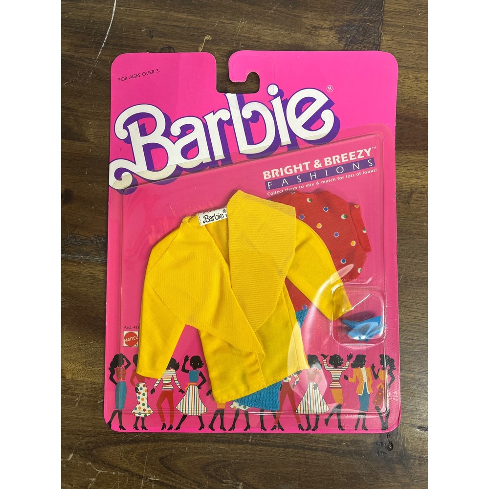 Vintage 1987 Barbie Bright & Breezy Fashions 4529 Yellow Jacket Red Polka Dot